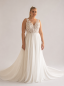 Preview: Curvy A-Linien-Brautkleid mit floralem Spitzenoberteil und Schleppe